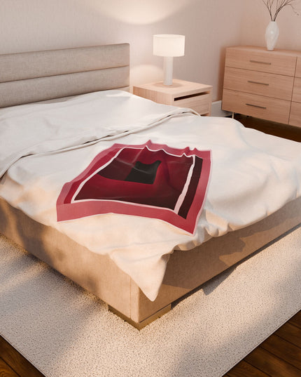 Red Shadow Velveteen Plush Blanket, 30" x 40"