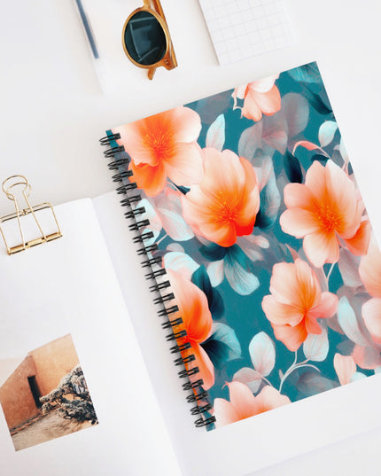 Orange Blossom Floral Bunch Spiral Notebook - Ruled Line, 6" x 8", 118 pages