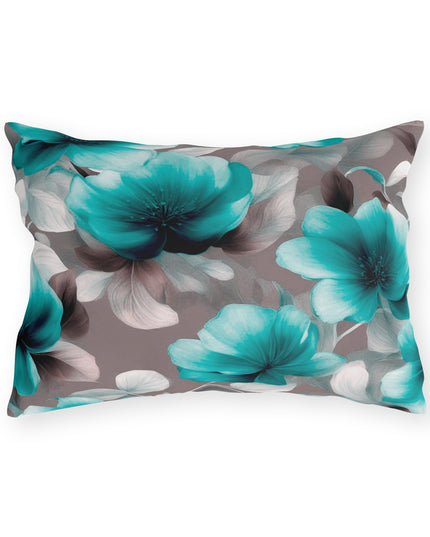 Tif Green Gray Floral Bunch Outdoor Pillow, 20" x 14"