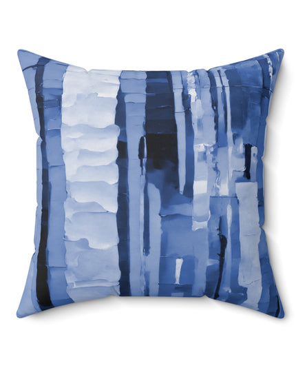 Striped Deep Blue Pastel 20" x 20" Faux Suede Square Pillow