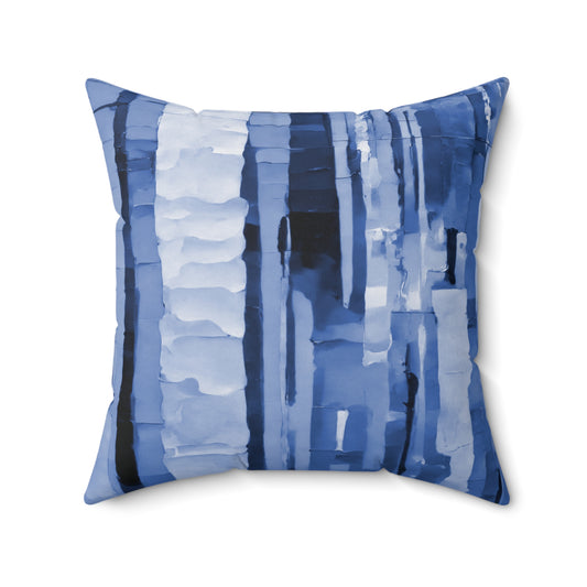 Striped Deep Blue Pastel 20" x 20" Faux Suede Square Pillow