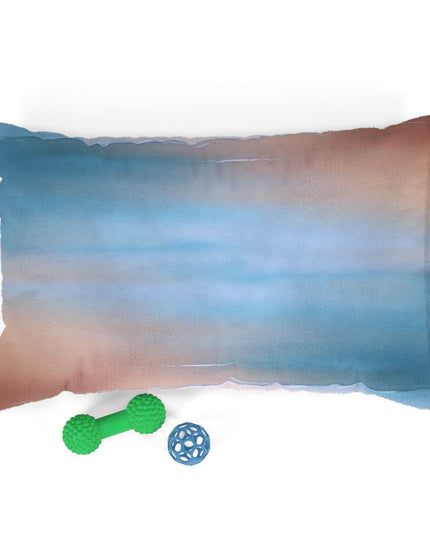 Blue Sea Peach Fog 28" × 18" Pet Bed