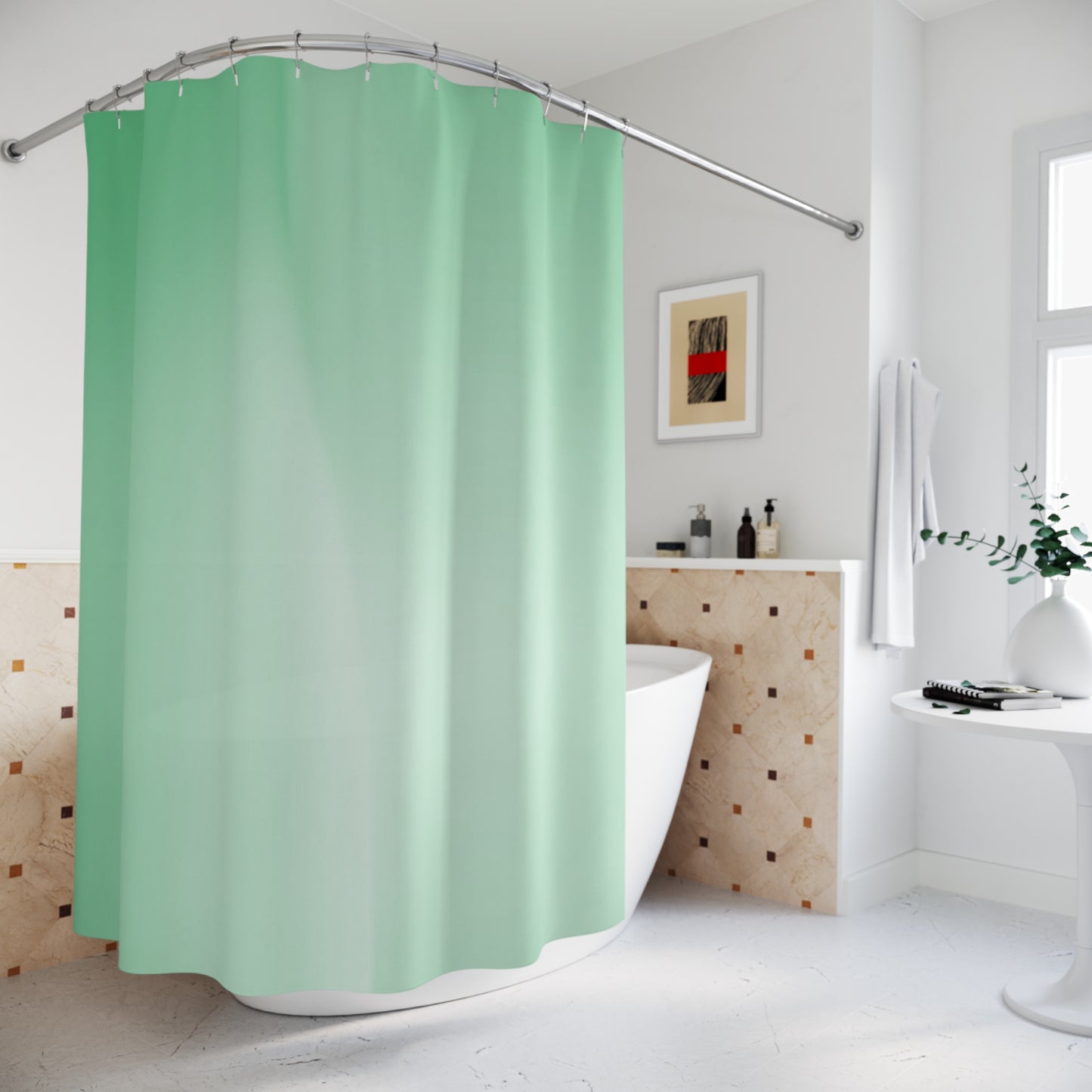 Mint Fade Shower Curtains, 71" x 74"