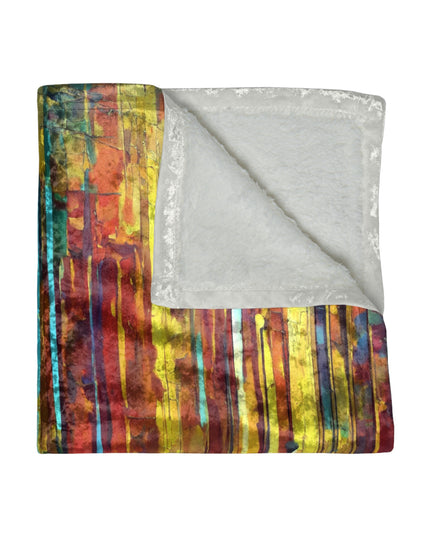 Striped Alpha Green 50" x 60" Crushed Velvet Blanket