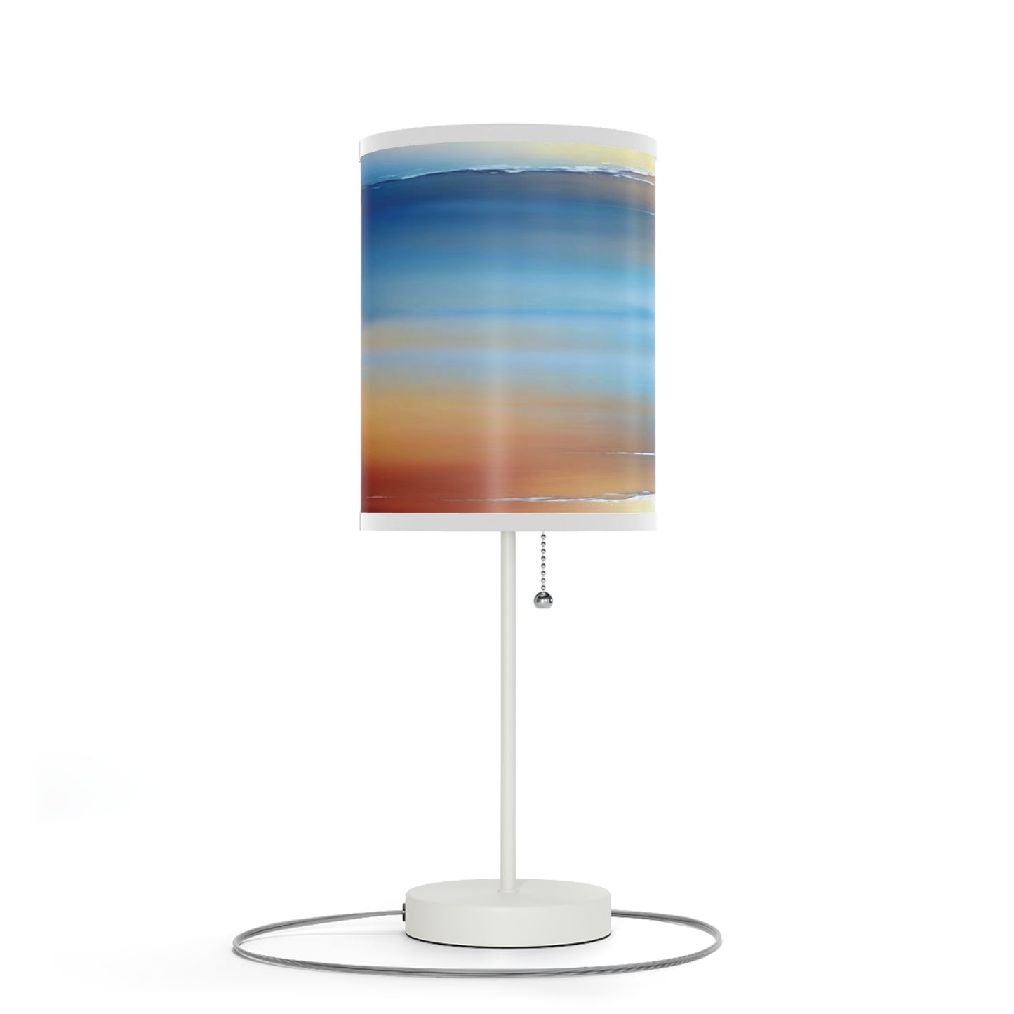 Blue Sea Red Orange Fog Table Lamp on a White or Silver Stand, US|CA plug