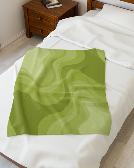 Lemon Wavey Velveteen Plush Blanket, 30" x 40"