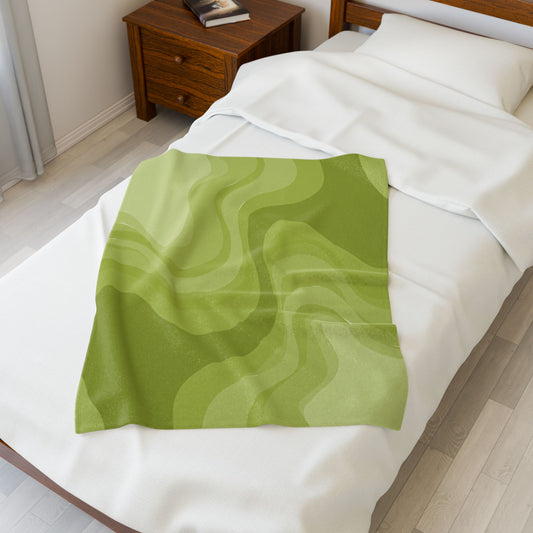 Lemon Wavey Velveteen Plush Blanket, 30" x 40"