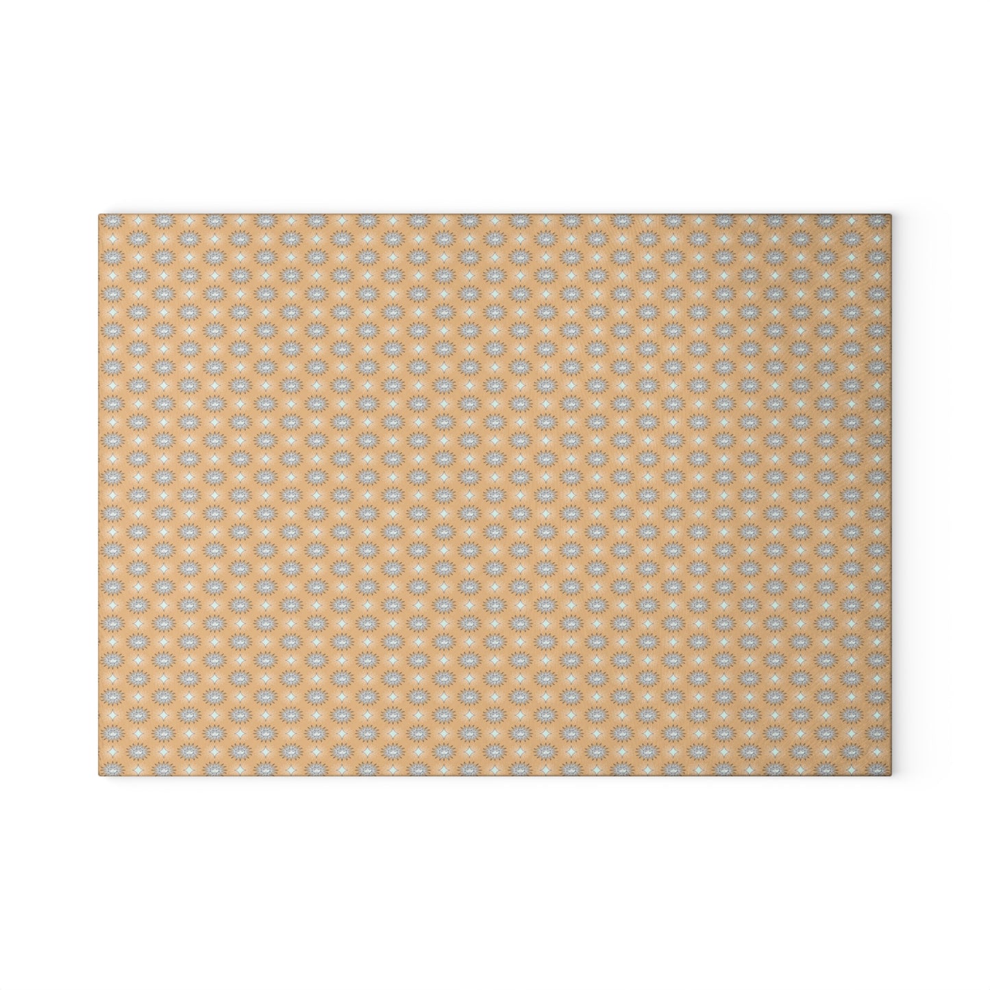 Tan Sunset Star-crossed Bodies Glass Cutting Board,  8" x 11"