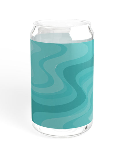 Tif Green Wavey Sipper Glass, 16oz
