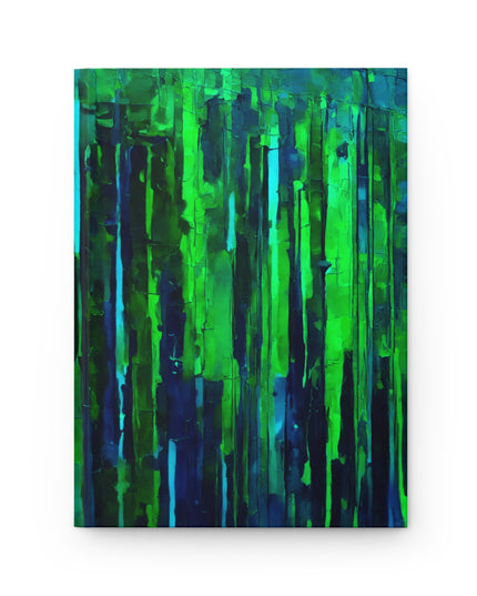 Striped Blue Green 5.75" x 8" Hardcover Journal Matte with 150 lined pages