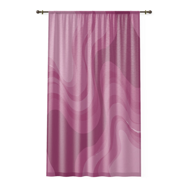 Pinky Mauve Wavey Sheer Window Curtain, 50" x 84", partially transparent