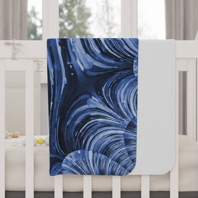 Uzi Spiral Deep Blue Toddler Blanket, 30" x 40"