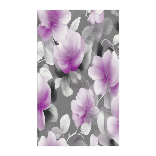 Purple Blossom Floral Bunch Tea Towels (cotton, poly), 18" x "30
