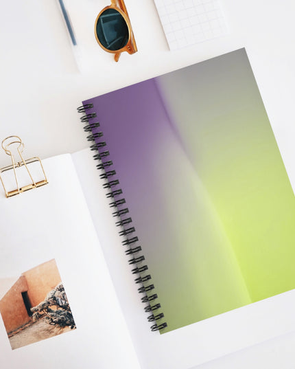 Purple Golden Fade Wavey Spiral Notebook - Ruled Line, 6" x 8", 118 pages
