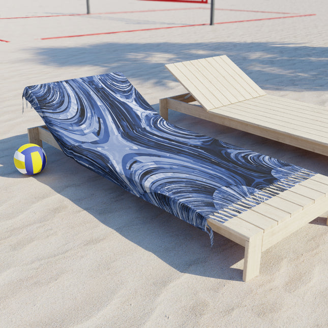 Uzi Spiral Deep Blue 38" × 81" Boho Beach Cloth