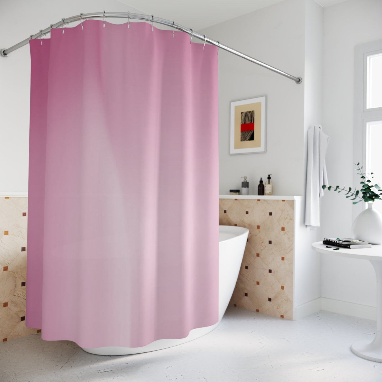 Pink Blush Fade Shower Curtains, 71" x 74"