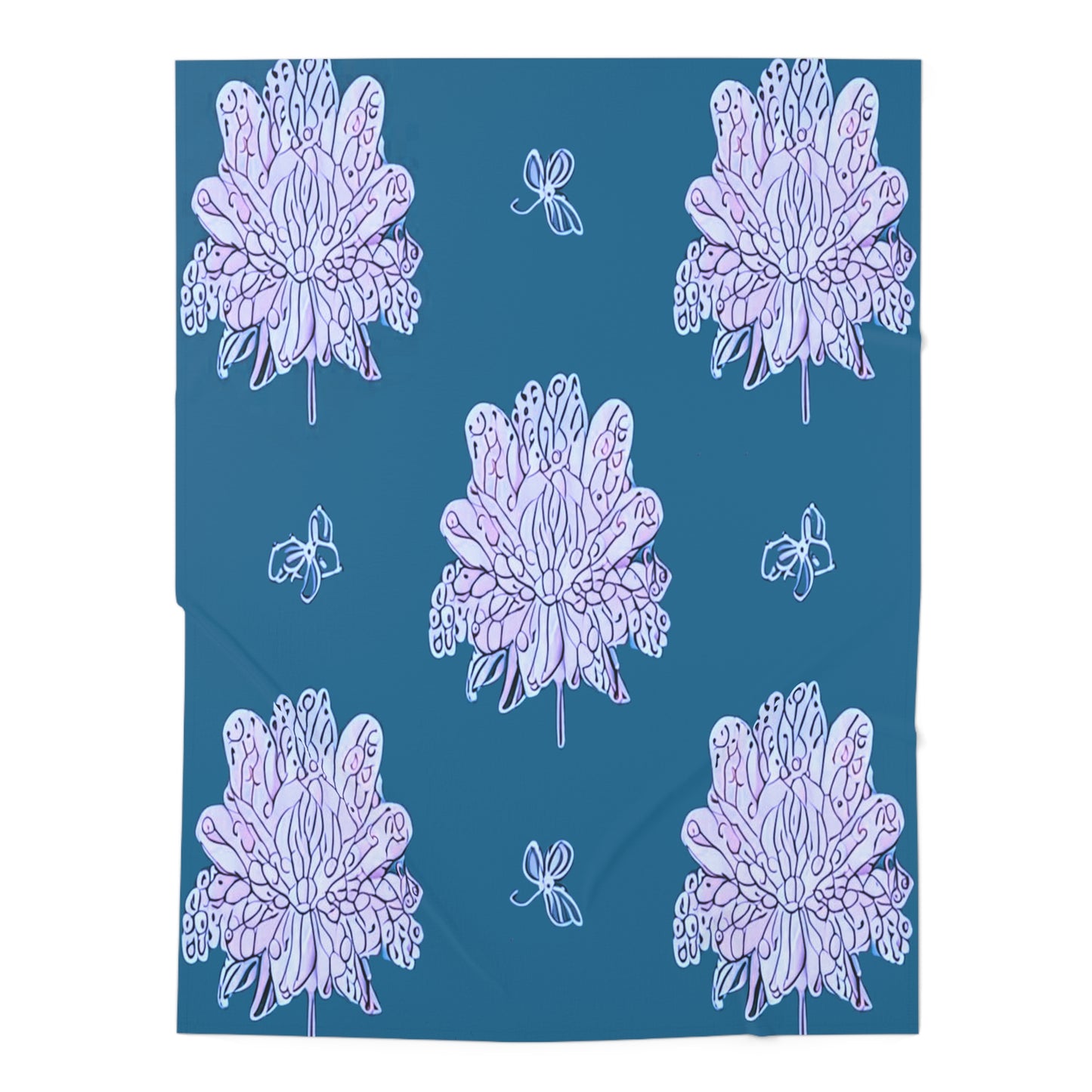 Lavender Floral Butterflies Baby Swaddle 30″×40″ Blanket