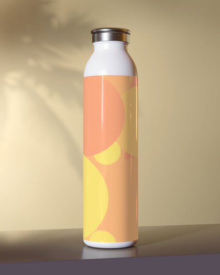 Pastel Bright Oranges Patches Slim Water Bottle, 20 oz White