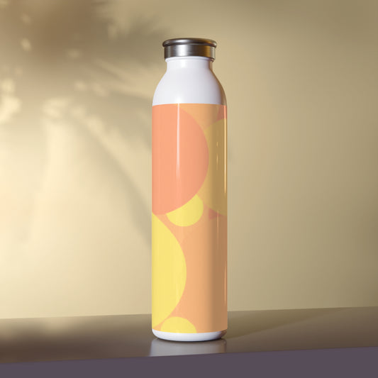 Pastel Bright Oranges Patches Slim Water Bottle, 20 oz White