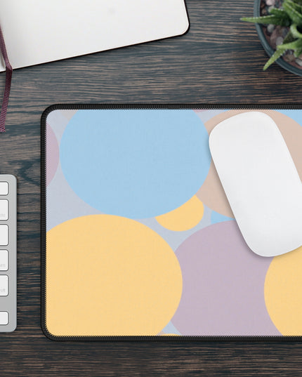 Pastel Baby Blue and Peach Patches 9" x 7" Gaming Mouse Pad