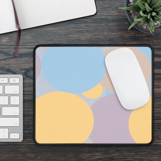 Pastel Baby Blue and Peach Patches 9" x 7" Gaming Mouse Pad