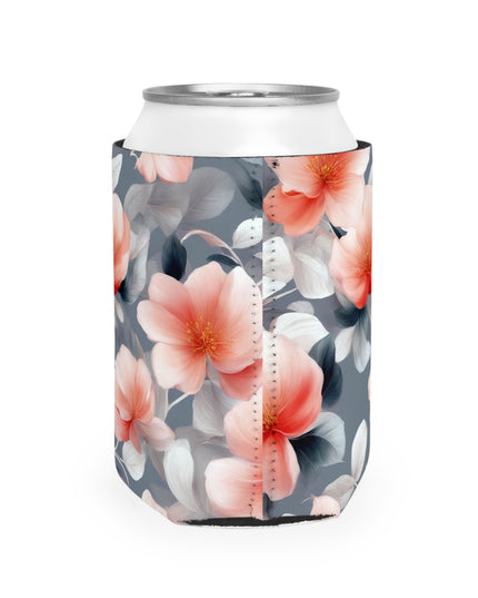 Red Blossom Floral Bunch 12 oz Can Cooler Sleeve