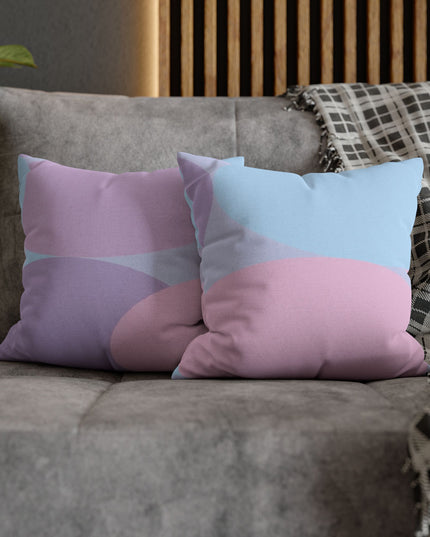 Pastel Purple and Mauve Patches Spun Polyester Square Pillowcase, 14" x 14"