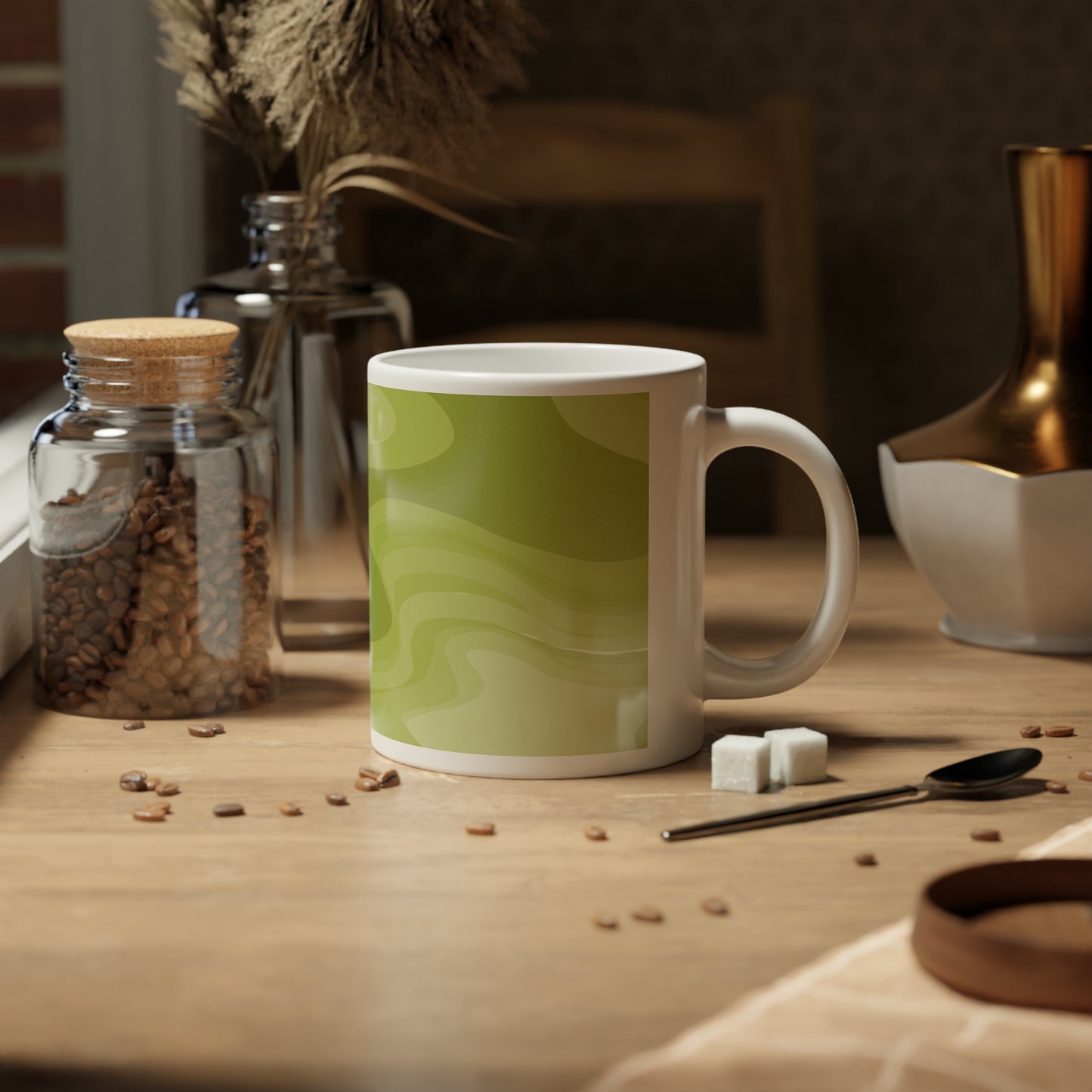 Lemon Wavey 20 oz White Glossy Jumbo Mug