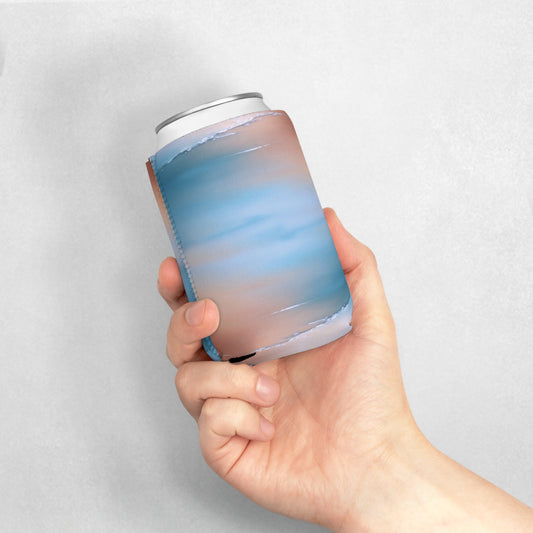 Blue Sea Peach Fog 12 oz Can Cooler Sleeve