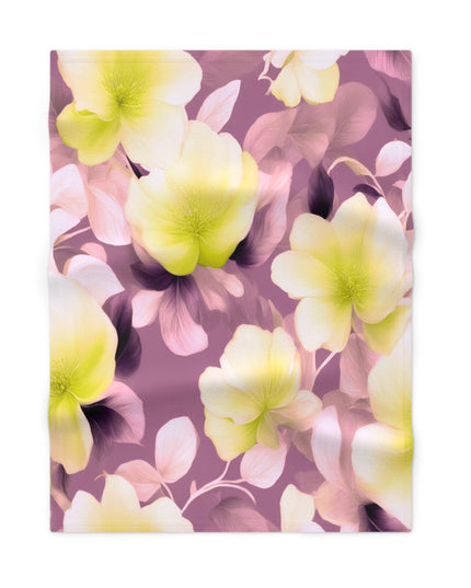 Lemon Blossom Floral Bunch Soft Fleece Baby Blanket, 30" x 40"
