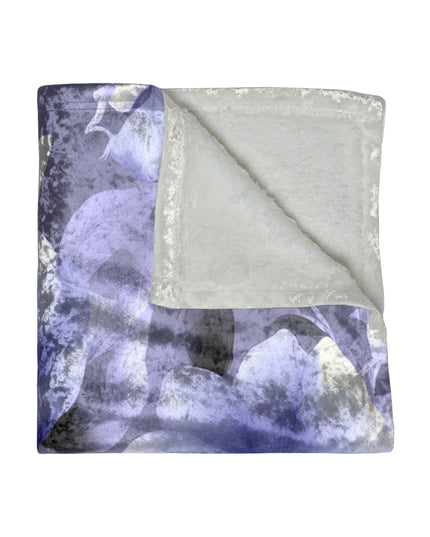 Indigo Blossom Floral Bunch Crushed Velvet Blanket, 50" x 60"
