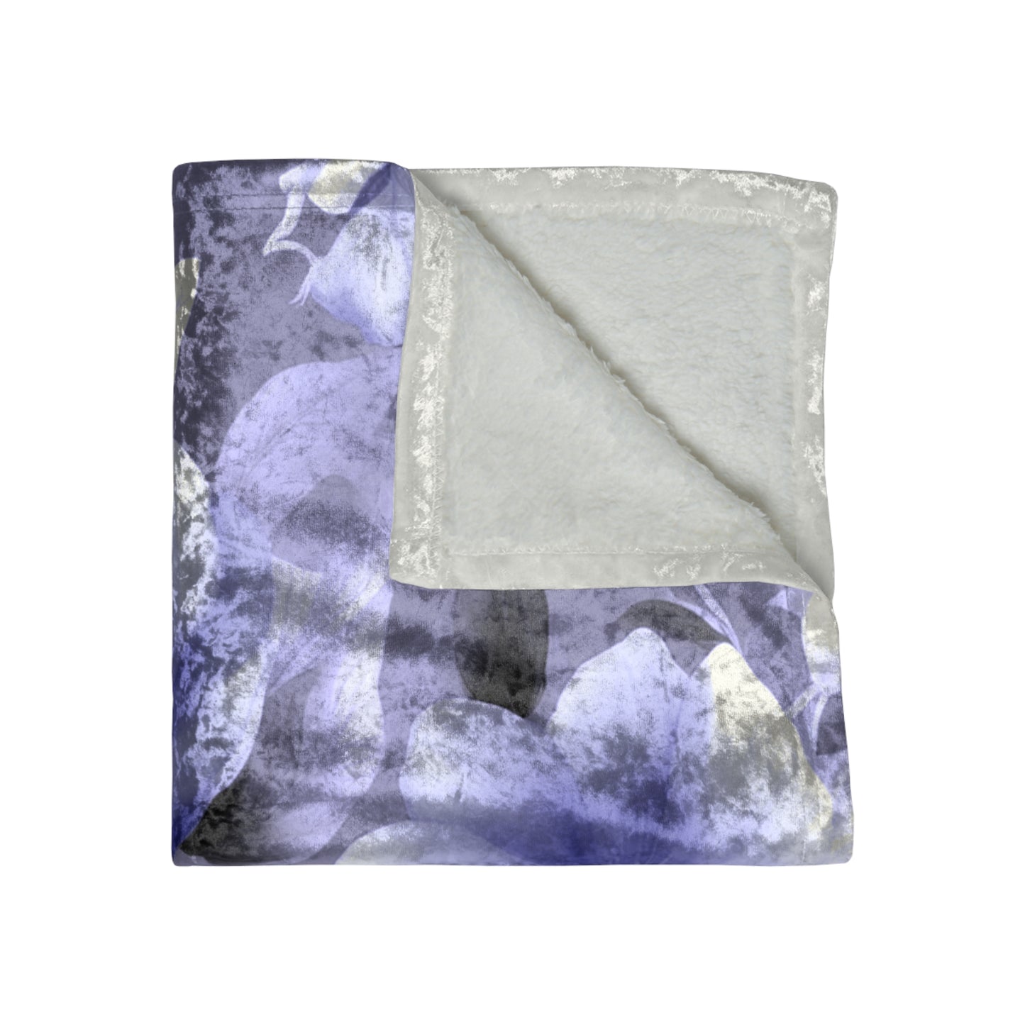 Indigo Blossom Floral Bunch Crushed Velvet Blanket, 50" x 60"