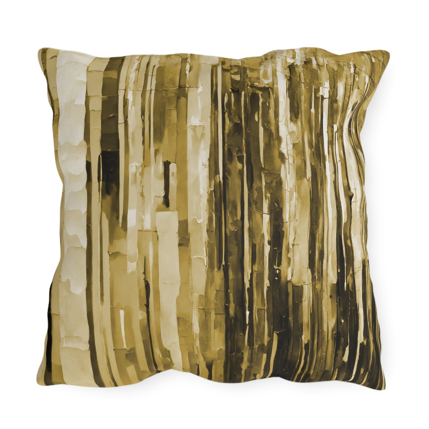 Striped Light Brown 20" x 20" Outdoor Pillow