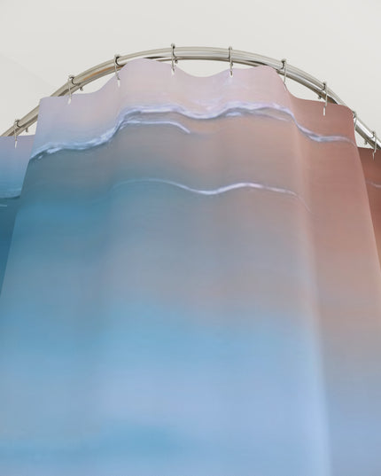 Blue Sea Peach Fog Shower Curtains, 71" x 74"