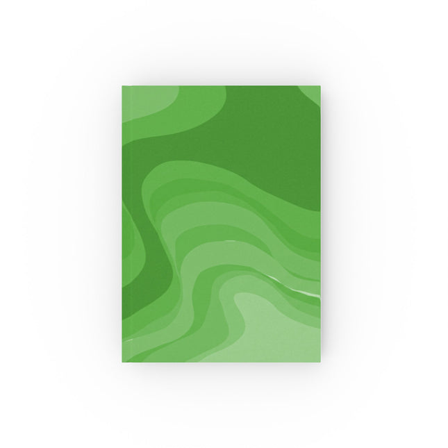 Greenie Meanie Wavey 5.2" x 7.4" Hard Backed Journal with 128 blank pages