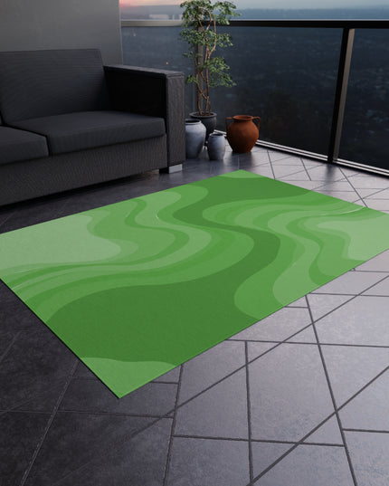 Greenie Meanie Wavey 60" x 84" Outdoor Rug