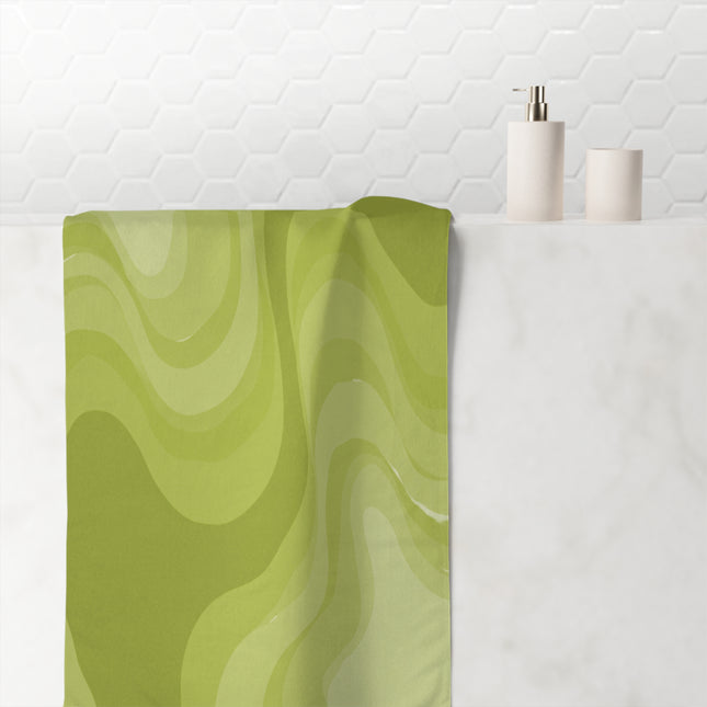 Lemon Wavey 30" x 60" Mink-Cotton Towel (50% polyester, 50% cotton)