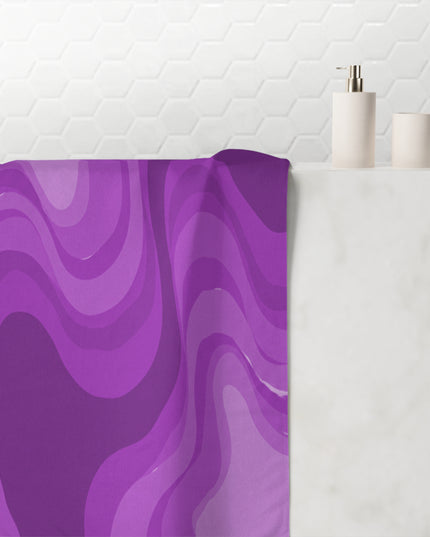 Wavey Purple Wavey 30" x 60" Mink-Cotton Towel (50% polyester, 50% cotton)