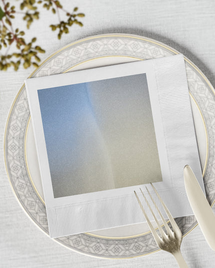 Cobalt Fade White Coined Napkins, 6.5" x 6.5"