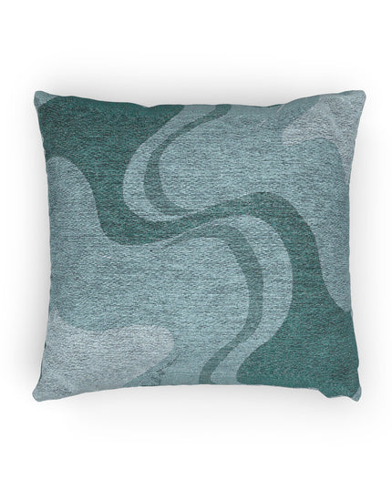 Sky Blue Wavey Woven Pillow, 17" x 18"