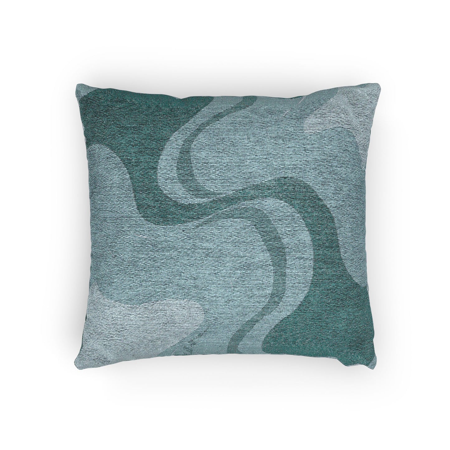 Sky Blue Wavey Woven Pillow, 17" x 18"