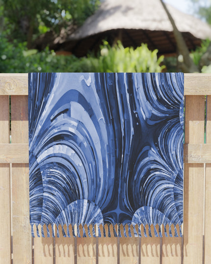 Uzi Spiral Deep Blue 38" × 81" Boho Beach Cloth