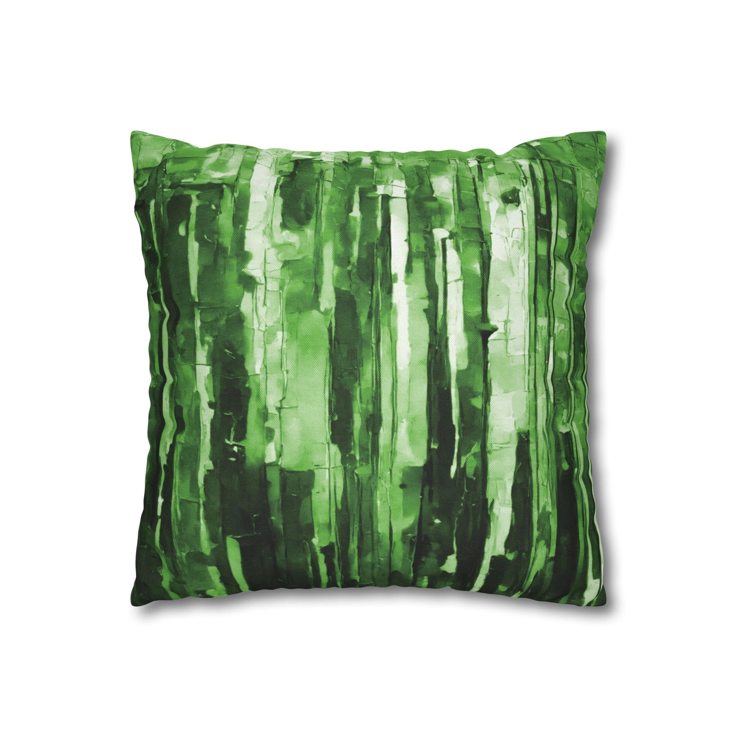 Striped Mint Pastel Spun Polyester Square Pillowcase, 14" x 14"