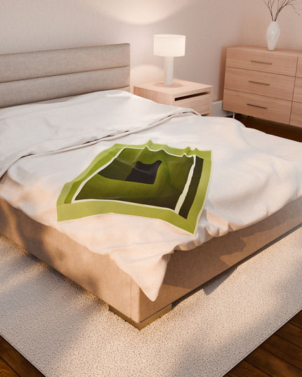 Lemongrass Shadow Velveteen Plush Blanket, 30" x 40"