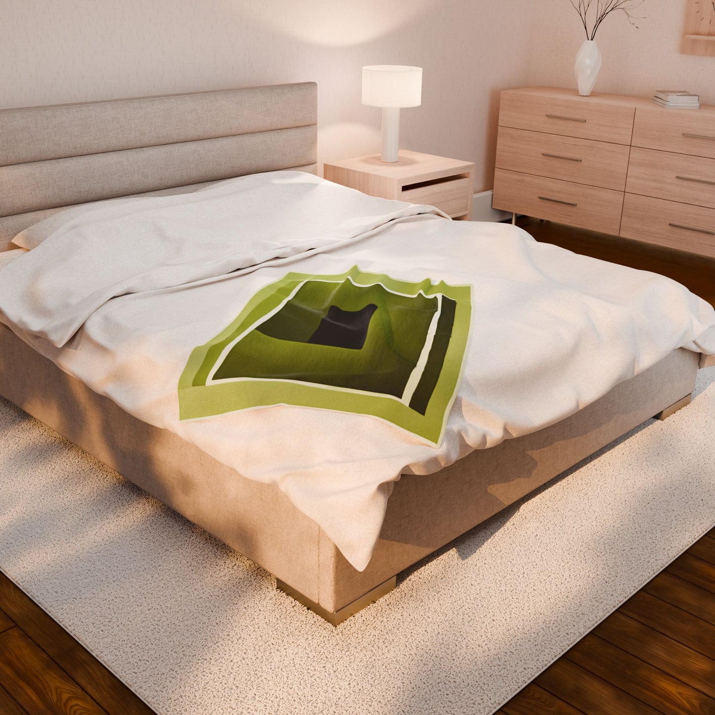 Lemongrass Shadow Velveteen Plush Blanket, 30" x 40"