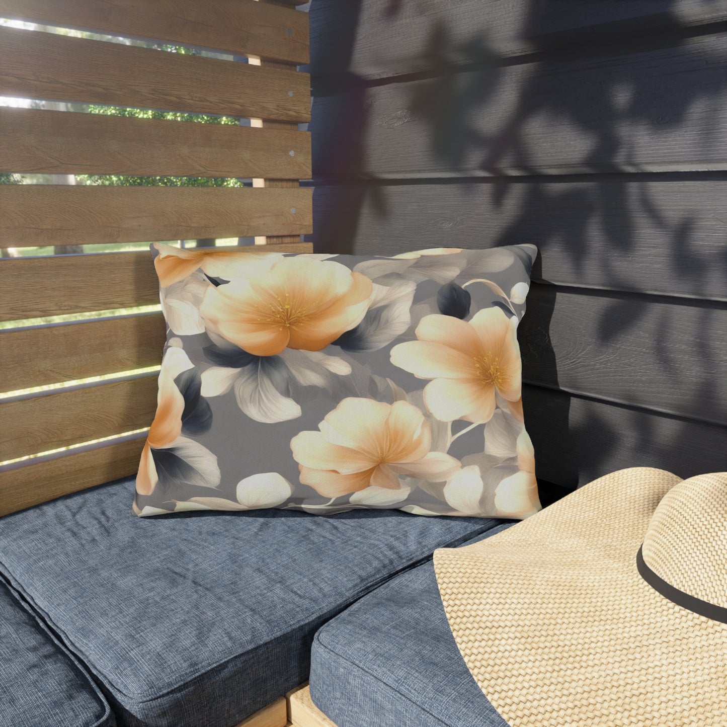 Soft Blossom Floral Bunch Outdoor Pillow, 20" x 14"