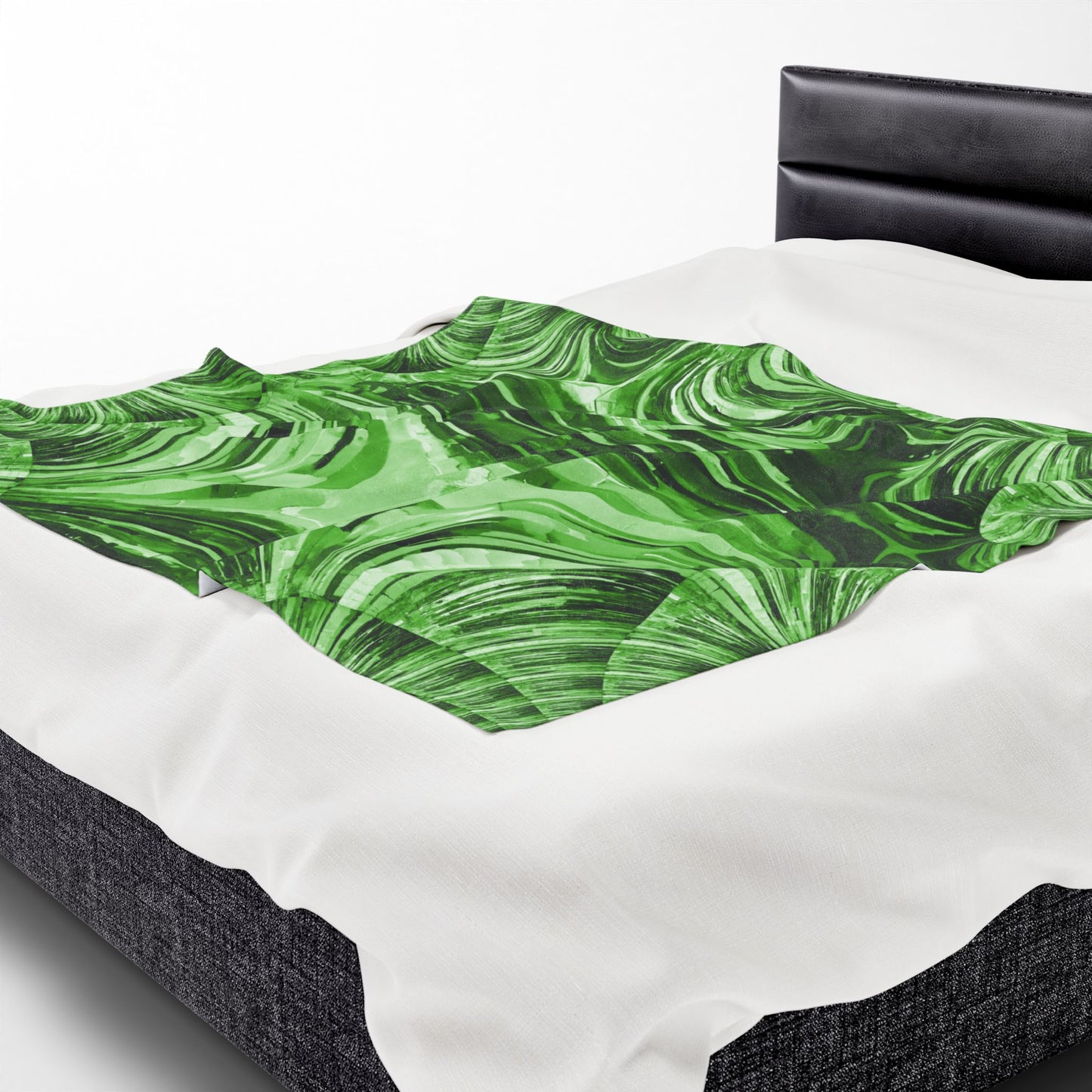 Uzi Spiral Mint Pastel Velveteen Plush Blanket, 50" x 60"