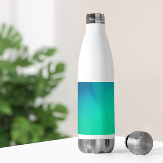 Aquamarine Fade 20oz Insulated White Water Bottle