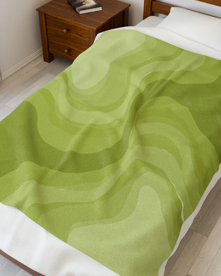 Lemon Wavey Velveteen Plush Blanket, 50" x 60"
