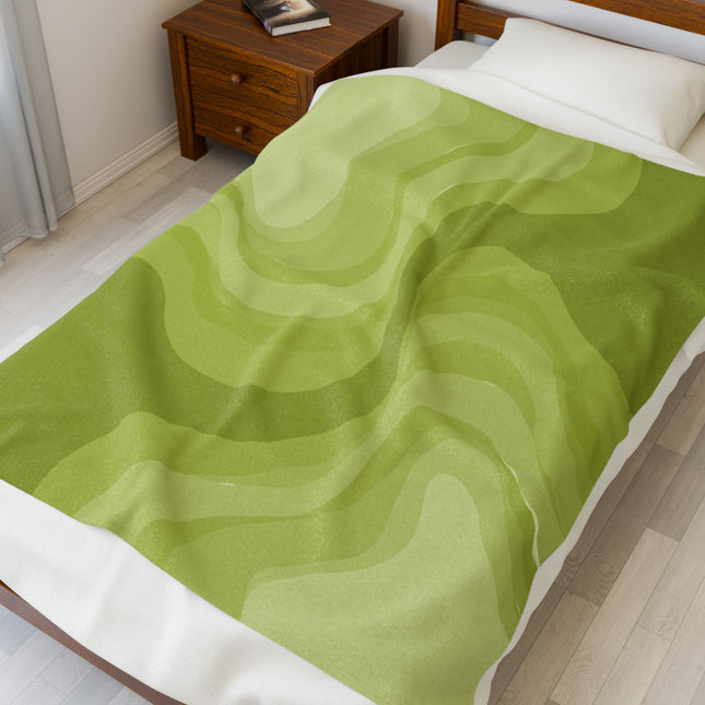 Lemon Wavey Velveteen Plush Blanket, 50" x 60"